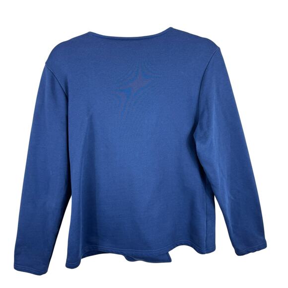 Caralyn Mirand The Drop Navy Blue Off Sides Full Zip Crew Neck Sweatshirt Size L - Picture 2 of 7